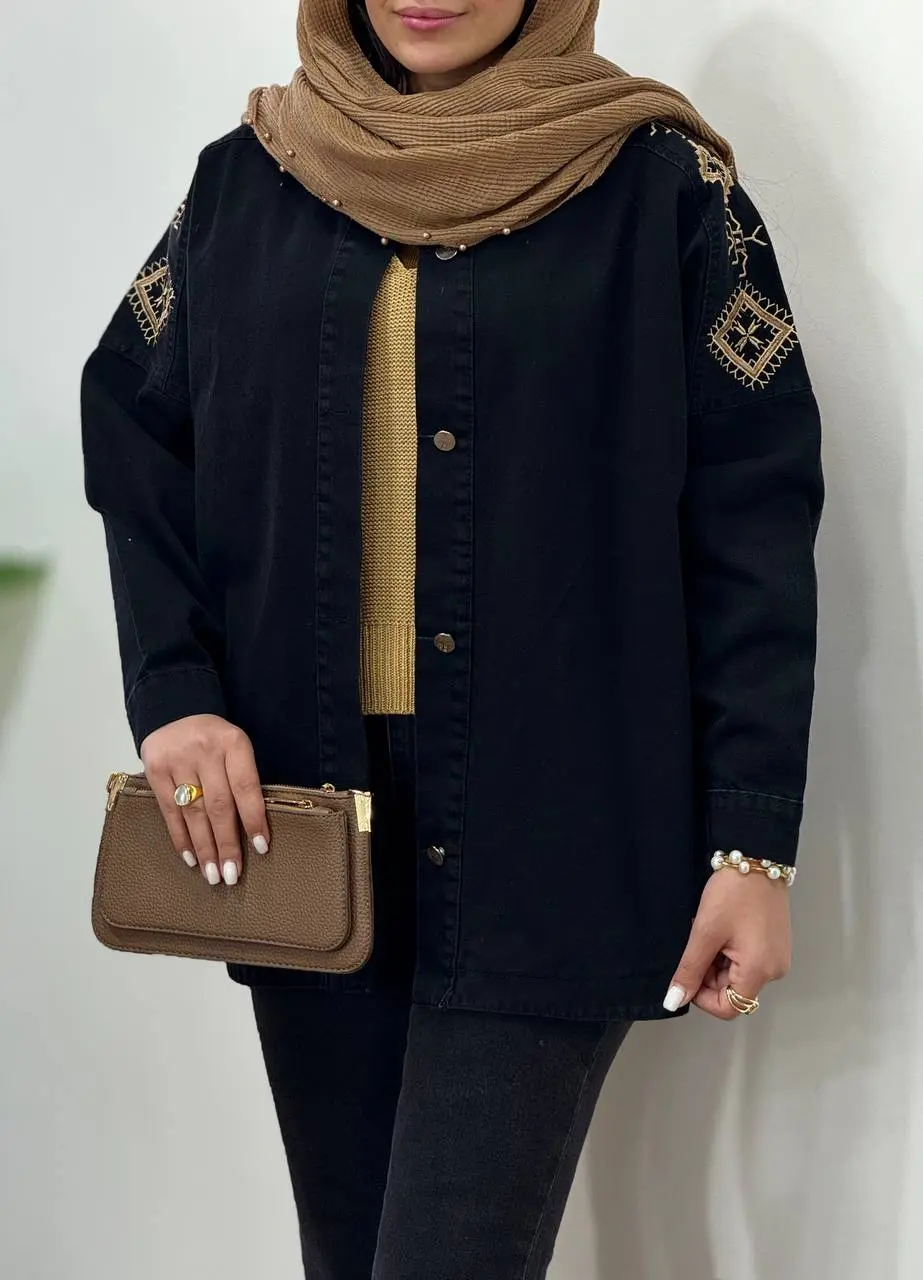 کت جین گلدوزی باران